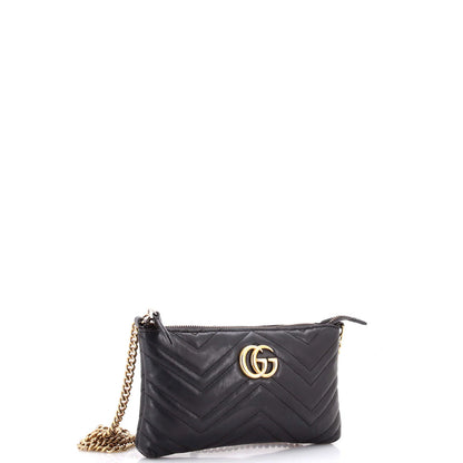 Gucci Gg Marmont Chain Shoulder Bag Matelasse Leather Mini