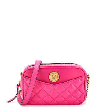 Versace Medusa Icon Front Slip Pocket Camera Bag Quilted Leather Small