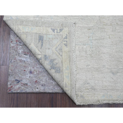 4'1"X8' Gray Anatolian Village Inspired Pure Wool Hand Knotted Runner Rug