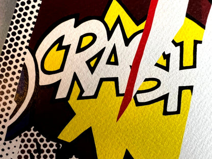 Roy Lichtenstein Lithograph Coa Signed Numbered ''Crash''
