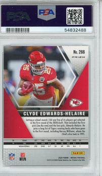 Clyde Edwards-Helaire 2020 Panini Mosaic Green Rookie Card #266 (Psa)