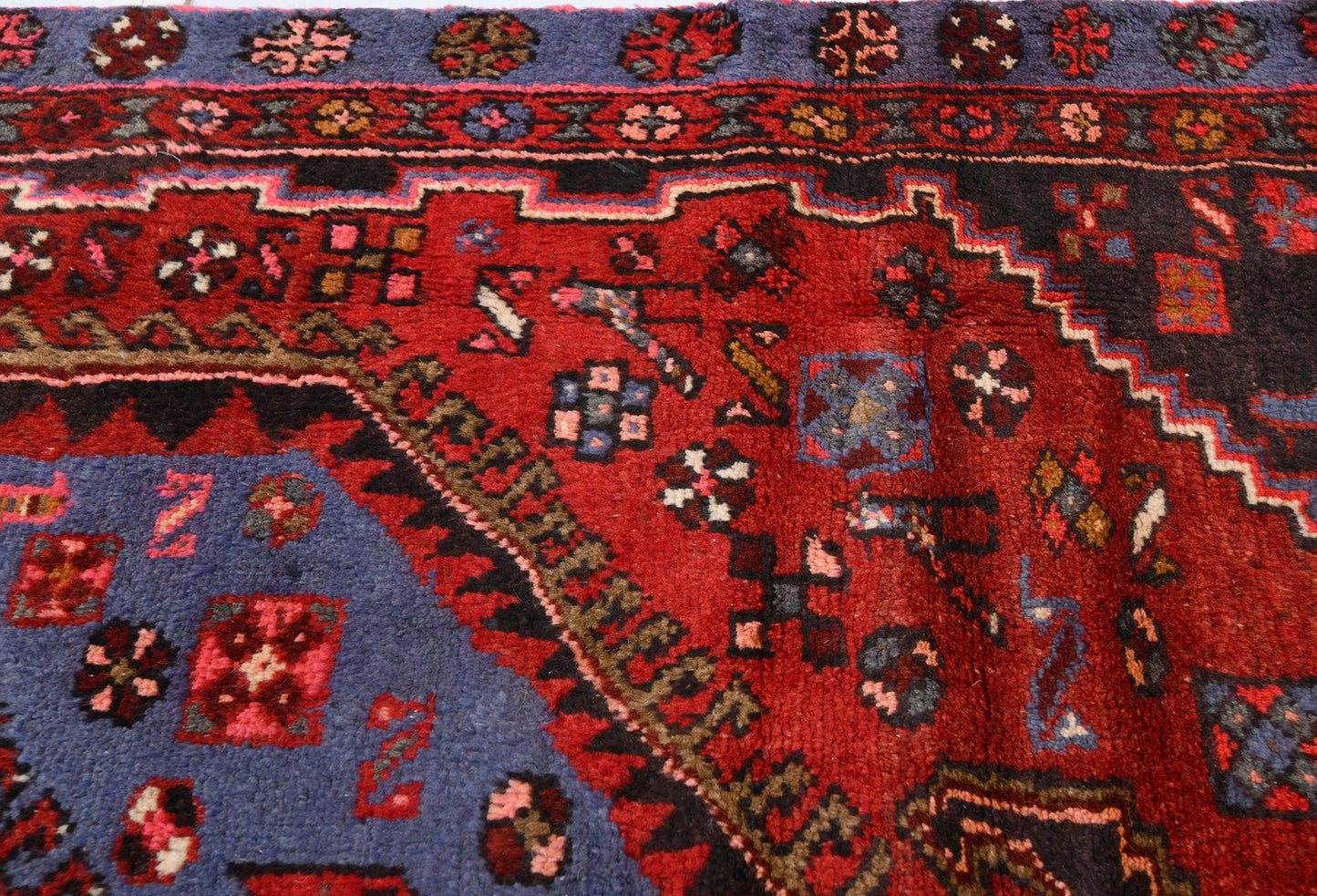 4X7 Ft Red Vintage Area Rug Tribal Geometric