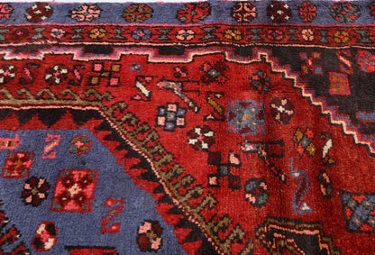 4X7 Ft Red Vintage Area Rug Tribal Geometric
