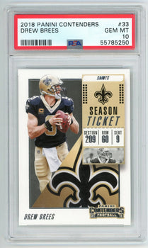 Drew Brees 2018 Panini Contenders #33 Psa Mt 10
