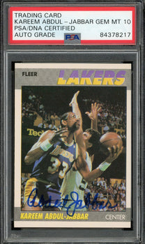 Kareem Abdul-Jabbar Autographed 1987 Fleer Card (Psa)