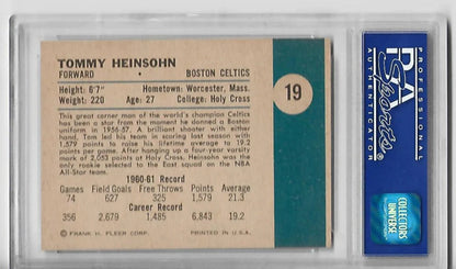 Tommy Heinsohn 1961 Fleer Basketball #19 (Psa Nm 7) Card