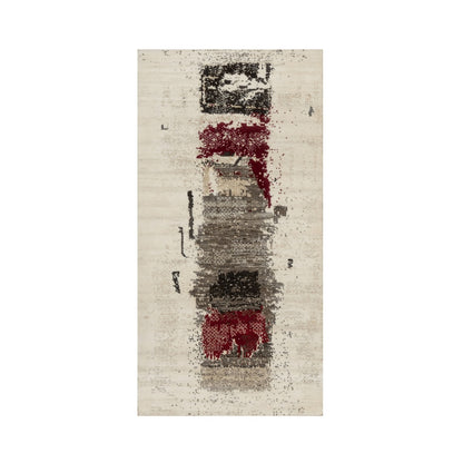 2'4"X4'7" White Lori Buft Gabbeh 100% Wool Hand Knotted Short Runner Rug