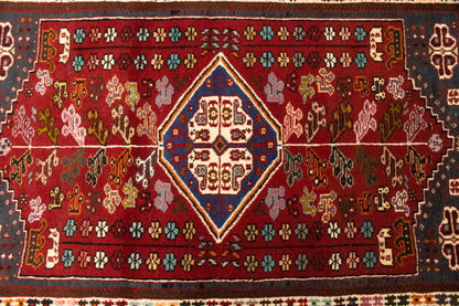 3'5X5 Ft Hand-Knotted Red Tribal Geometric
