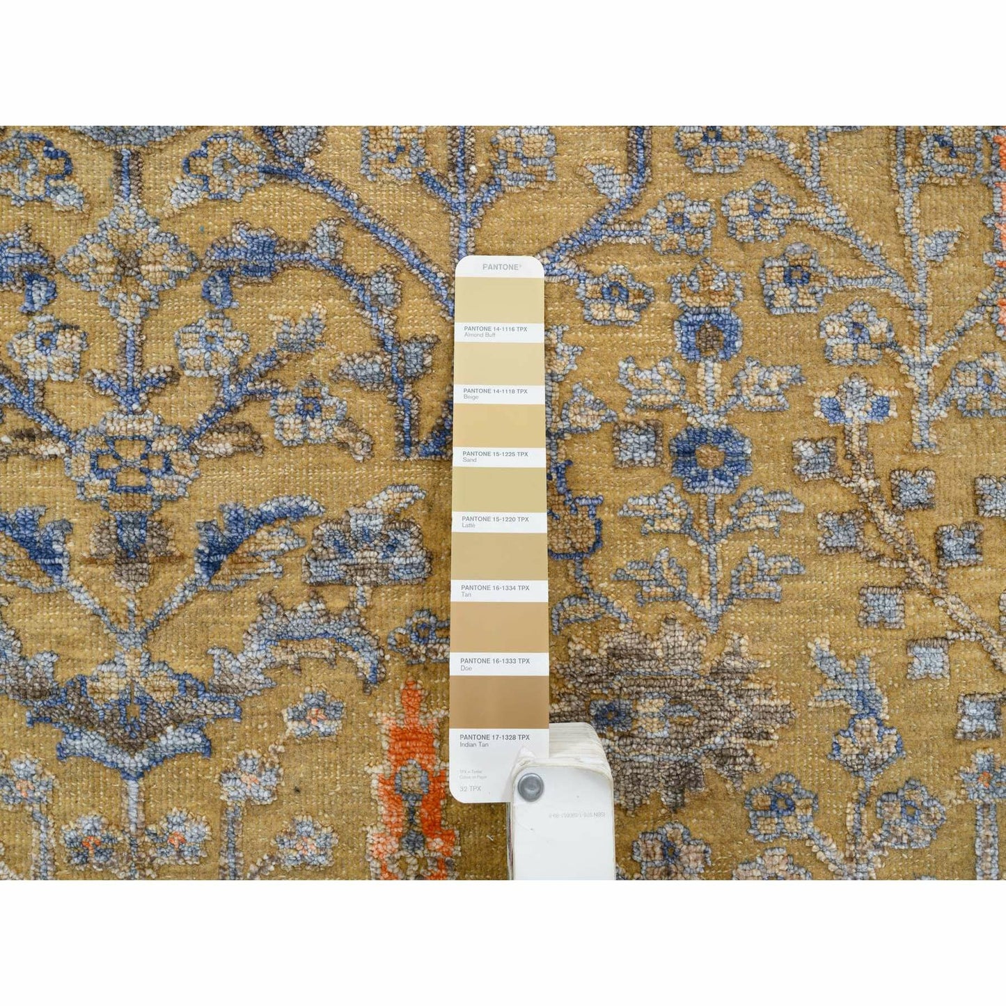 4'1"X6'2" Brown Hand Knotted Cypress Tree Design Silk With Wool Rug