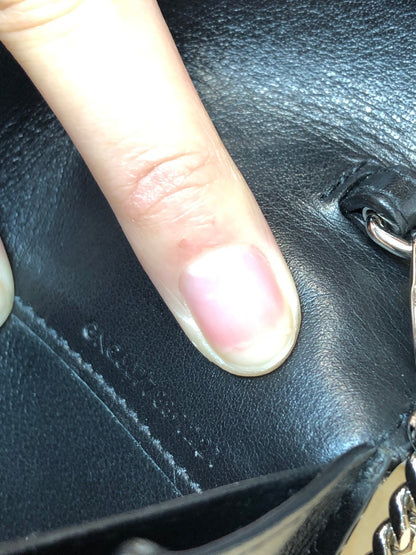 Saint Laurent Uptown Chain Wallet Crocodile Embossed Leather