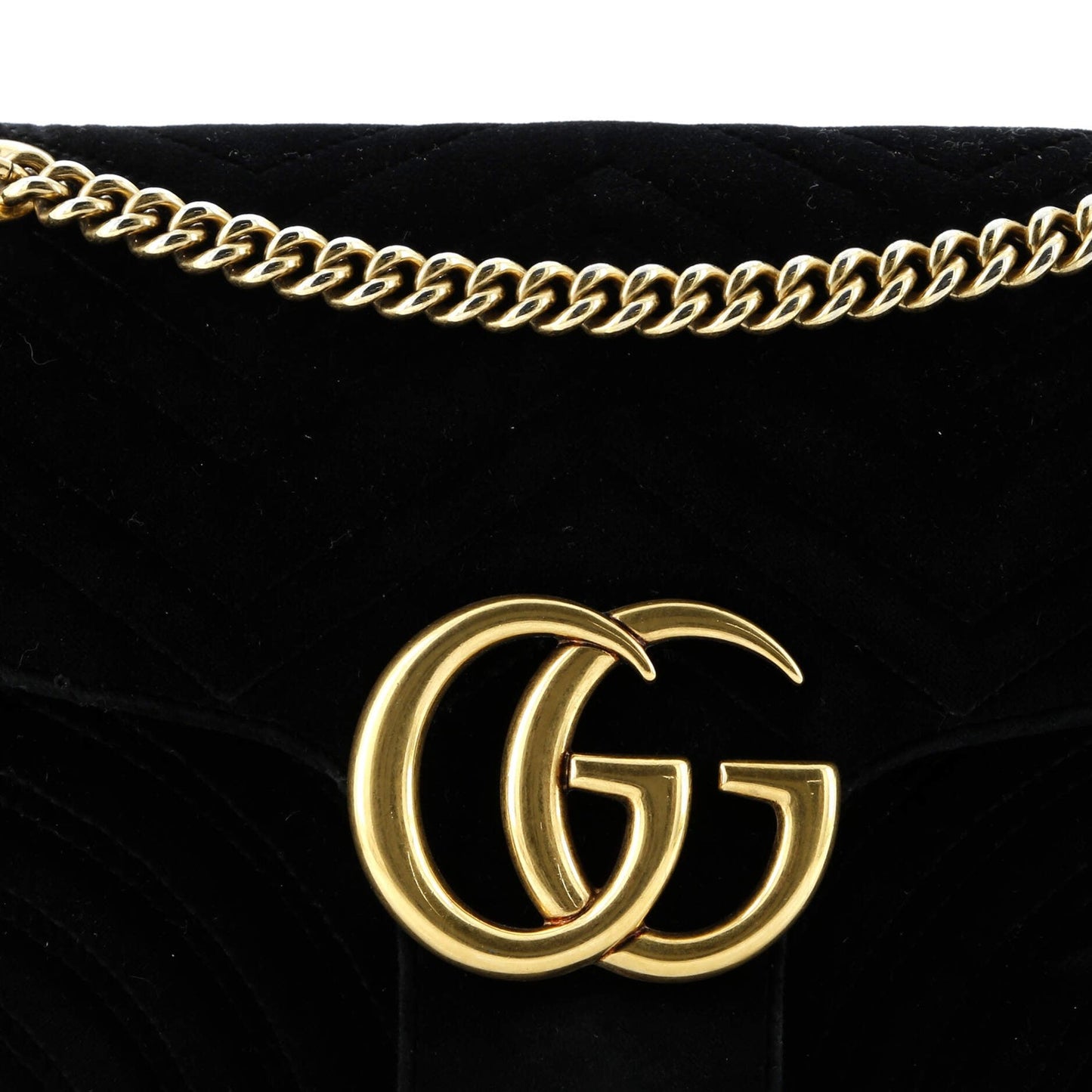 Gucci Gg Marmont Flap Bag Matelasse Velvet Medium