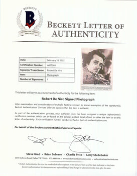 Robert De Niro Cape Fear Autograph 8X10 Original Authentic Photo Beckett 168082