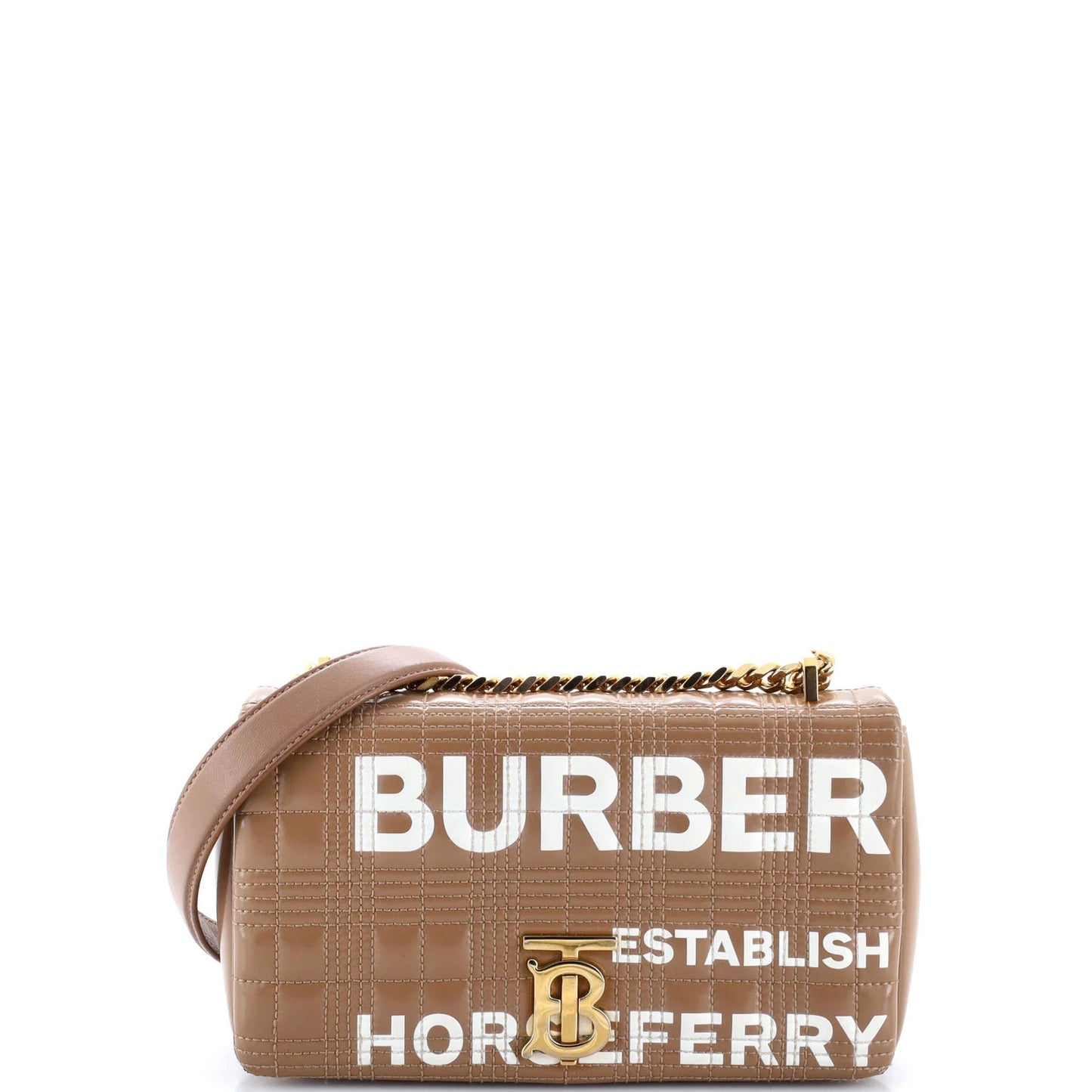 Burberry Lola Shoulder Bag Quilted Printed Coated Canvas Small