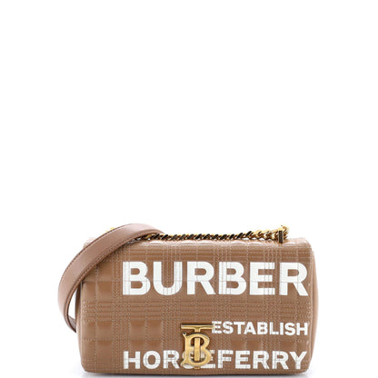 Burberry Lola Shoulder Bag Quilted Printed Coated Canvas Small