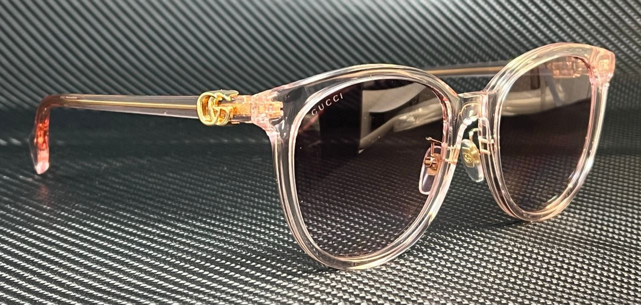 Pink Transparent Violet Women's Sunglasses Size XL 56 mm Gucci