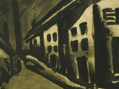 Georges Rouault "Solitary Man (Street)" Miserere Etching 1922  Framed Signed