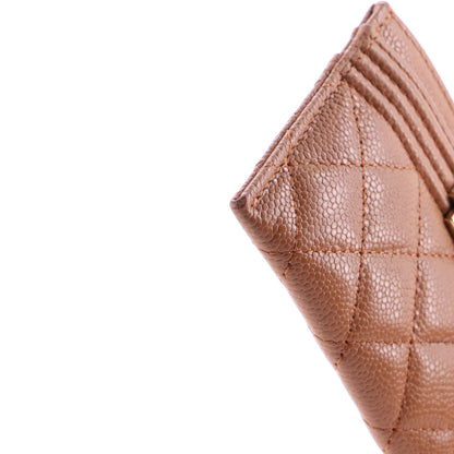 Chanel Boy Card Holder Quilted Caviar