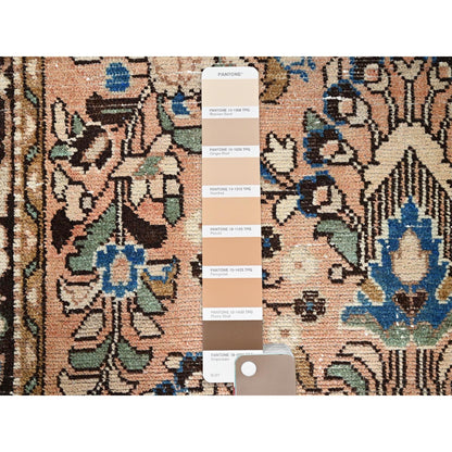 3'2"X6'7" Brown Semi Antique Zoroastrian Lilahan Wool Wide Runner Rug