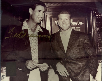 Ted Williams With Mickey Mantle Signed 8X10 Baseball Photo 184/1000 (Green Diamo