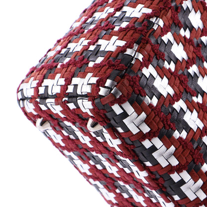 Christian Dior Lady Dior Bag Woven Leather With Tweed Large