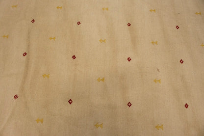 8X8 Ft Round Gabbeh Rug Modern Beige Tribal