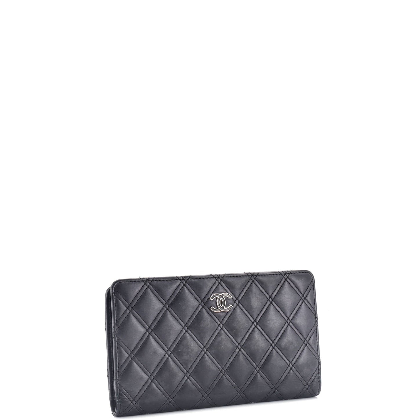 Chanel Double Stitch L-Yen Wallet Quilted Lambskin