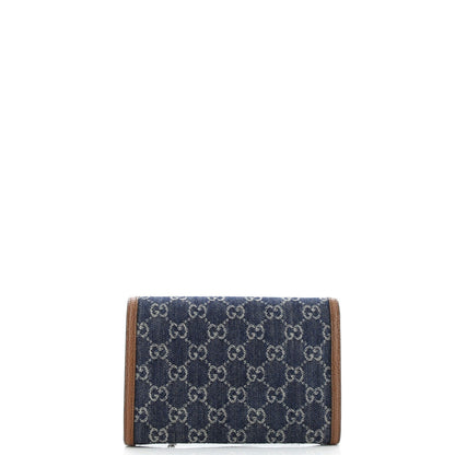 Gucci Dionysus Chain Wallet Gg Denim Small