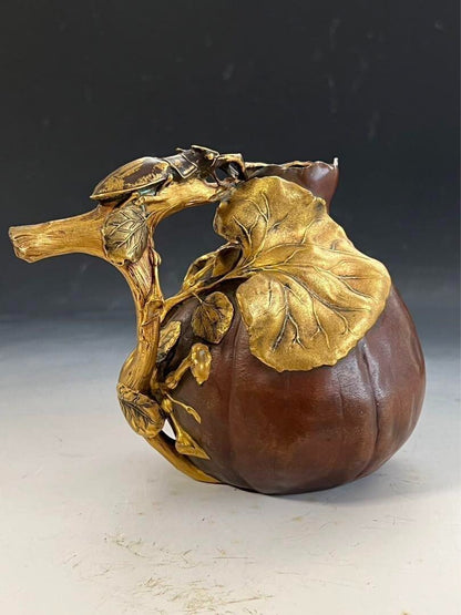 Christofle Bronze Vase By Henri Varenne 1900C Vines And Stag Beetles