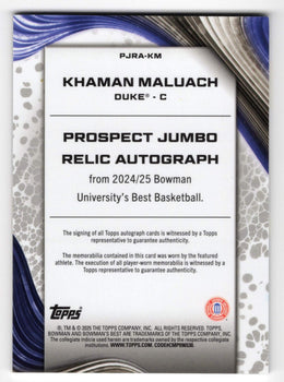 Khaman Maluach Bowman Best U #Pjrakm Auto Jersey Card /75