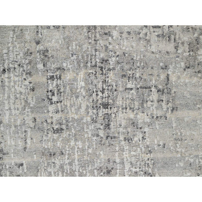 2'6"X26' Gray Hand Knotted Undyed Natural Wool Modern Xl Runner Rug