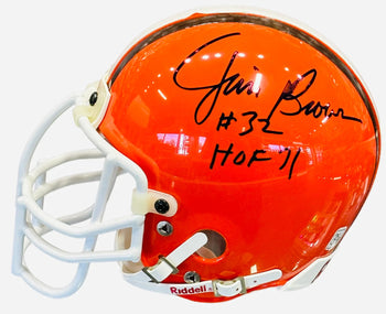Jim Brown Hof 71 Autographed Cleveland Browns Mini Helmet (Jsa)