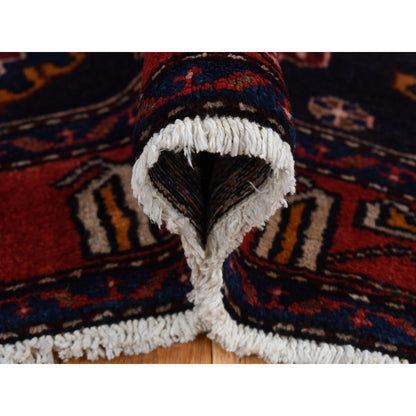 4'8"X7' Barn Red Zoroastrian Meleyir Hand Knotted Pure Wool Rug