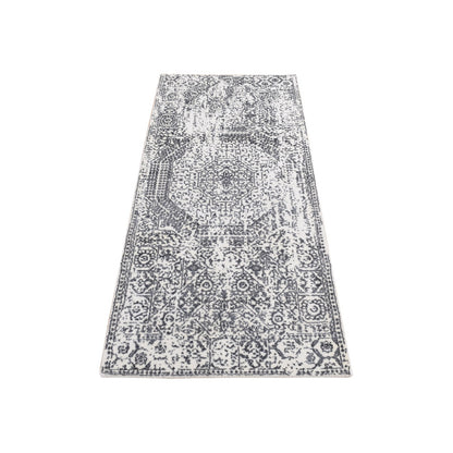 2'5"X5'10" Black Hand Loomed Mamluk Design Wool And Art Silk Runner Rug