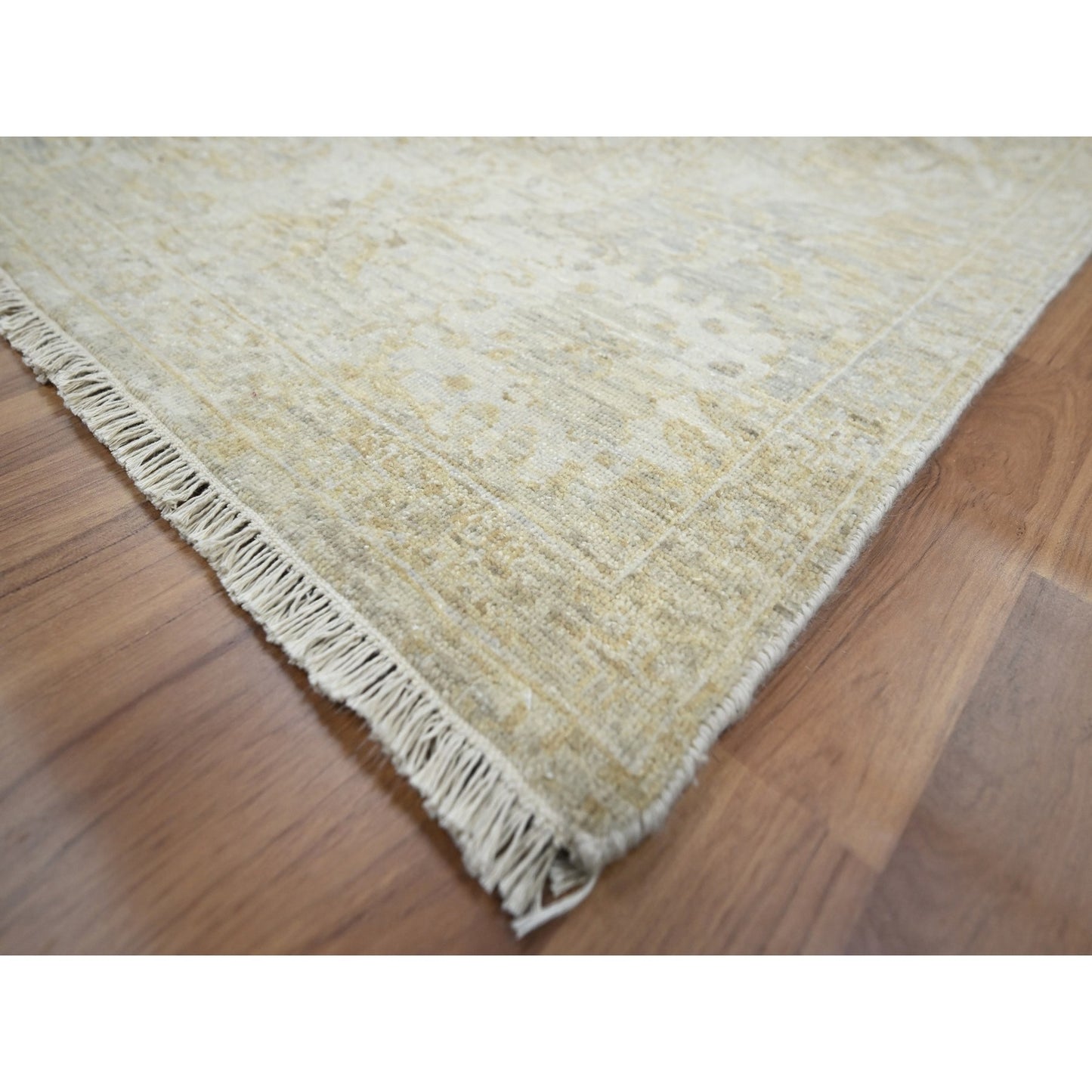 9'1"x12'2" Gray Broken and Erased Sultanabad Design Wool Hand Knotted Rug