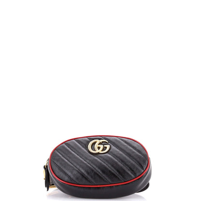 Gucci Gg Marmont Belt Bag Diagonal Quilted Leather