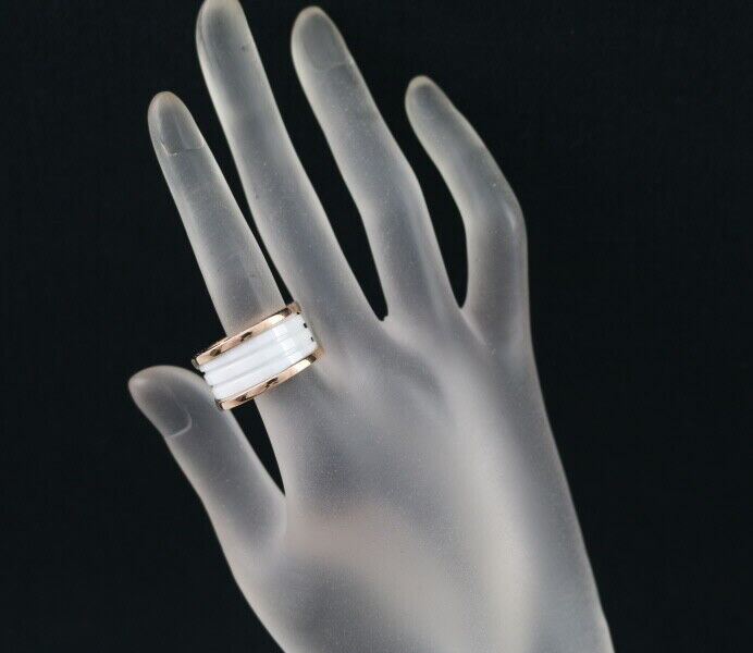 Bvlgari Ring B.Zero1 4-Band Eu60 18K 750 Rose Gold/Ceramic
