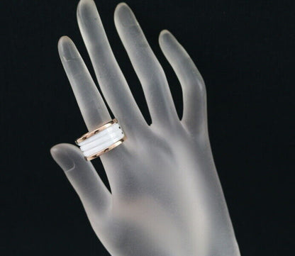 Bvlgari Ring B.Zero1 4-Band Eu60 18K 750 Rose Gold/Ceramic