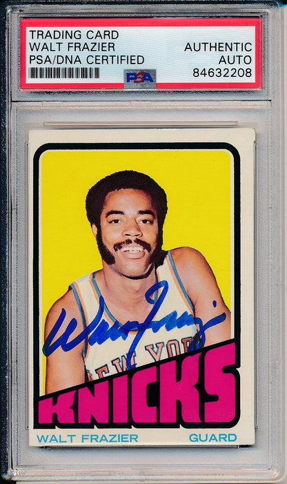 1972-73 Topps Walt Frazier Hof #60 Card Signed Knicks Psa/Dna