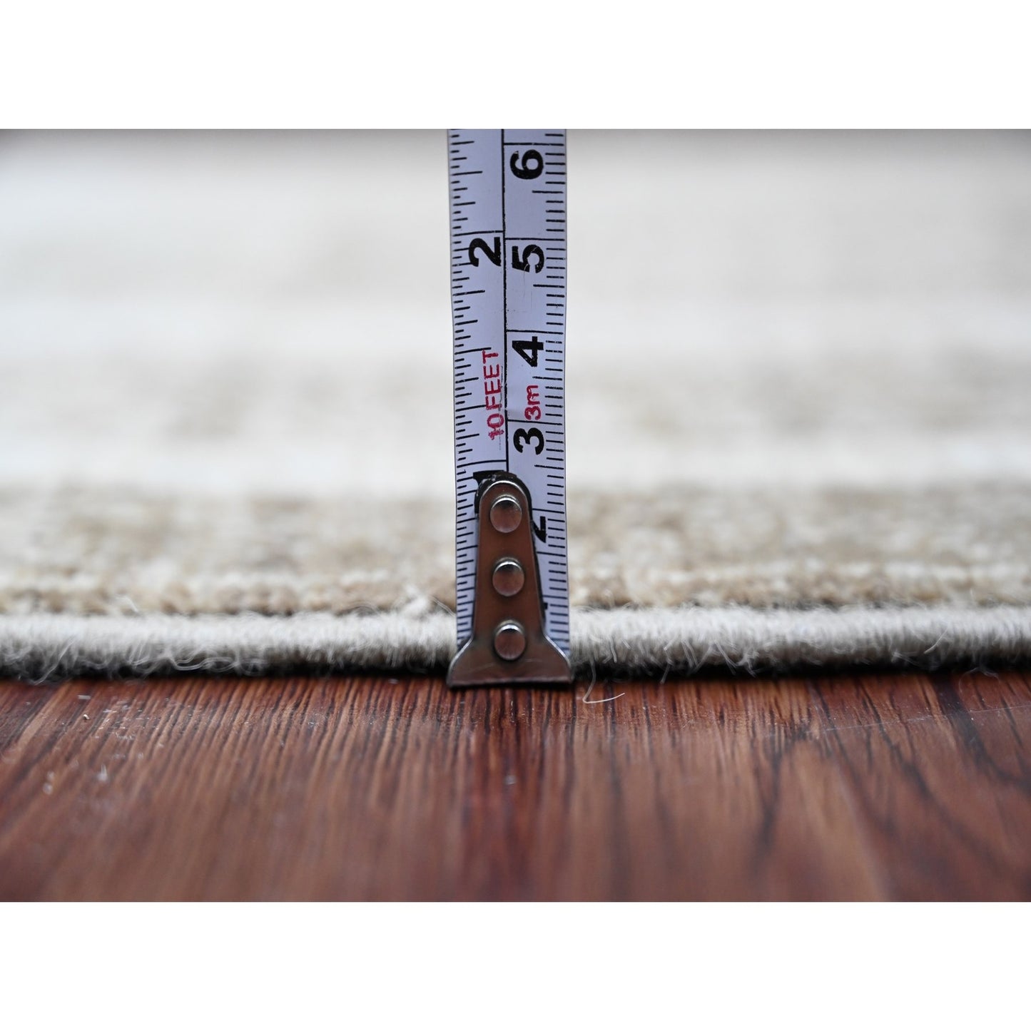 2'5"X11'6" Brown Berber Influence Geometric Wool Hand Knotted Runner Rug