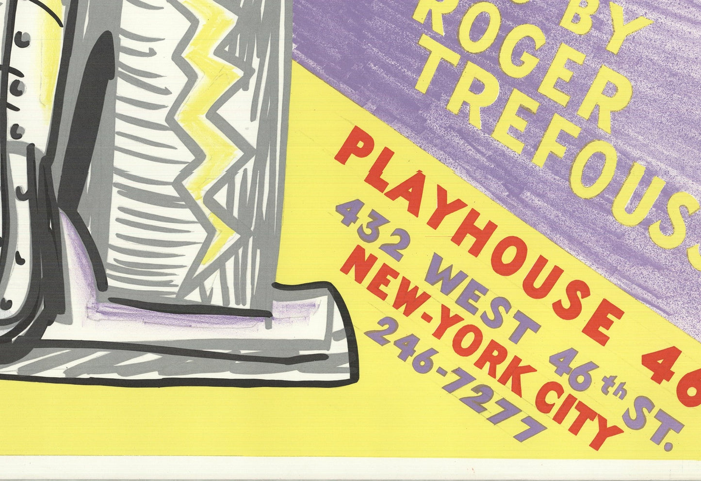 Red Grooms City Junket " Serigraph Pop Art Gray Purple Yellow