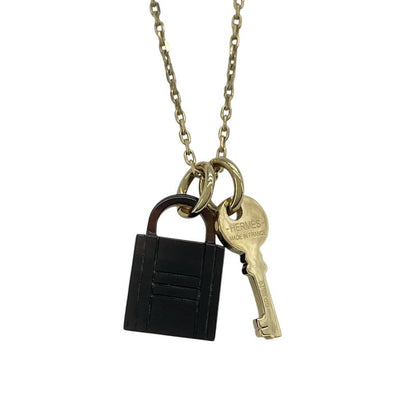 Hermes Amulette Padlock Pm Gold Gp Buffalo Horn Necklace