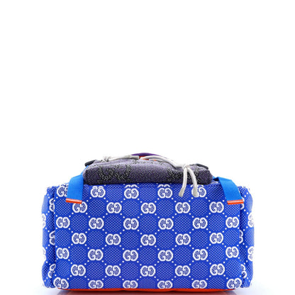 Gucci Panelled Double Buckle Backpack Gg Jacquard Nylon And Rubber Large