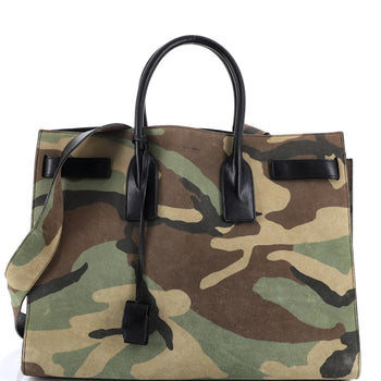 Saint Laurent Sac De Jour Nm Bag Printed Suede And Leather Large