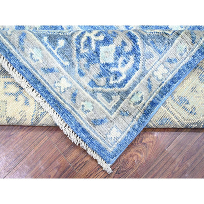 8'X10'1" Steel Blue Anatolian Village Inspired Wool Hand Knotted Rug