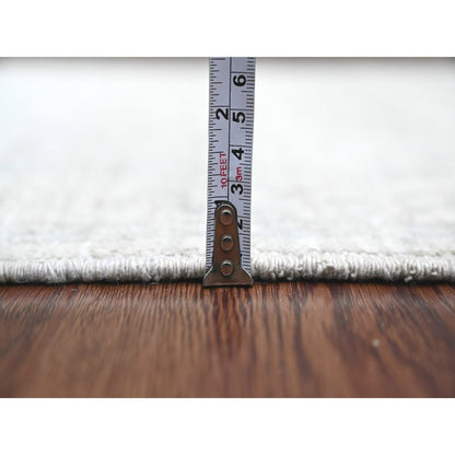 2'8"X10' Gray Heris All Over Design Pure Wool Hand Knotted Runner Rug