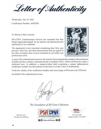 Ben Hogan Signed/Autographed 8X10 B/W Photo