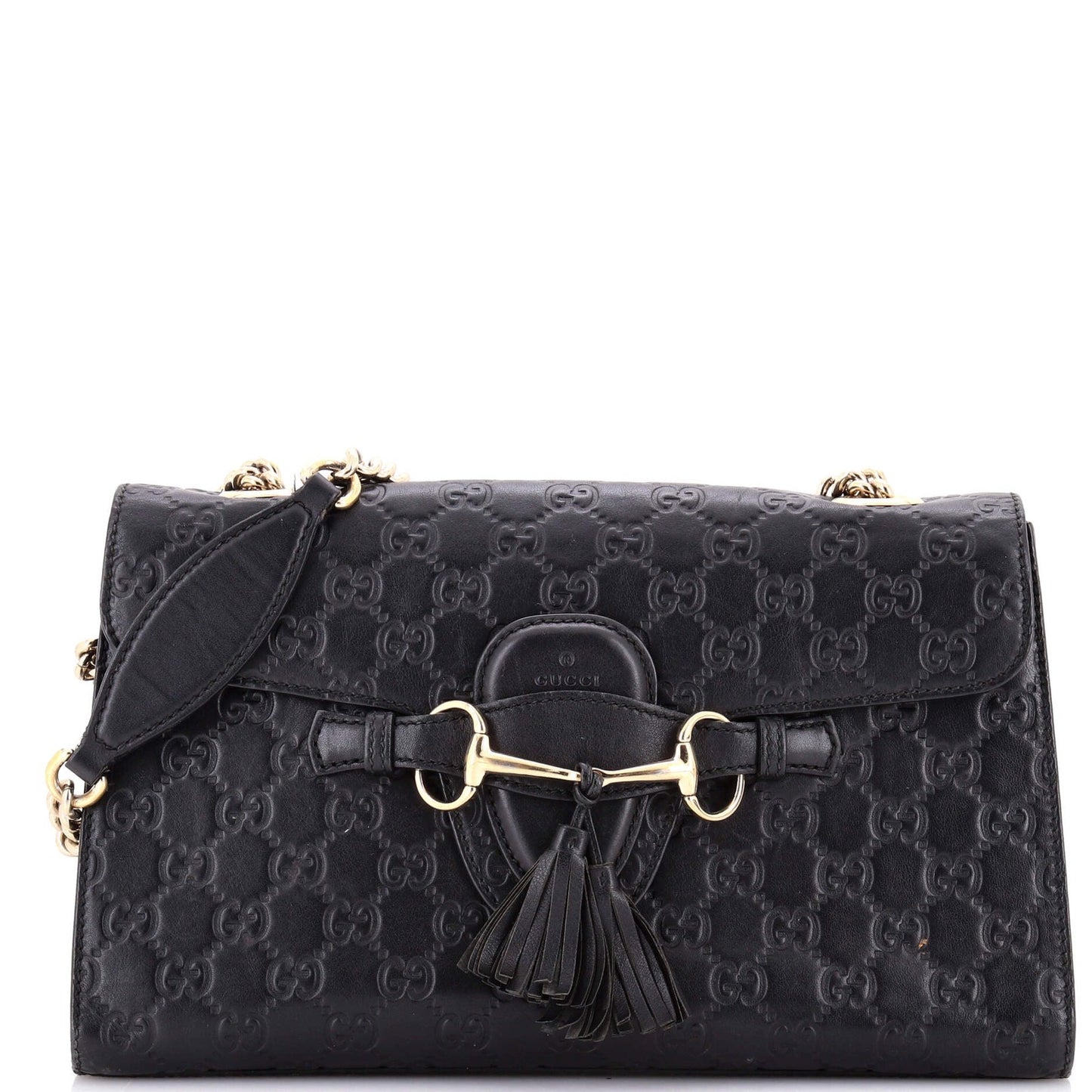 Gucci Emily Chain Flap Bag Guccissima Leather Medium