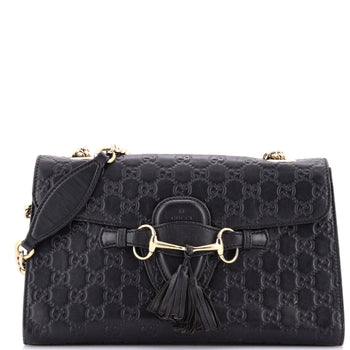 Gucci Emily Chain Flap Bag Guccissima Leather Medium