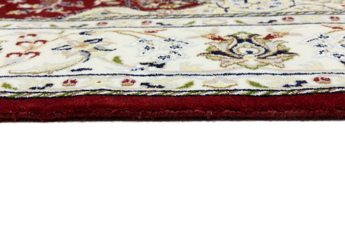 6X6 Ft Square Red Floral Indo-Nain Rug Classic