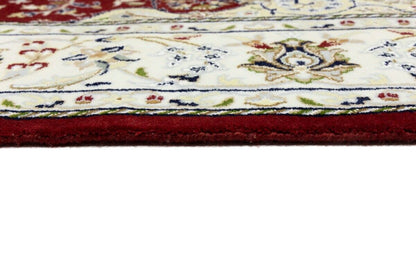 6X6 Ft Square Red Floral Indo-Nain Rug Classic